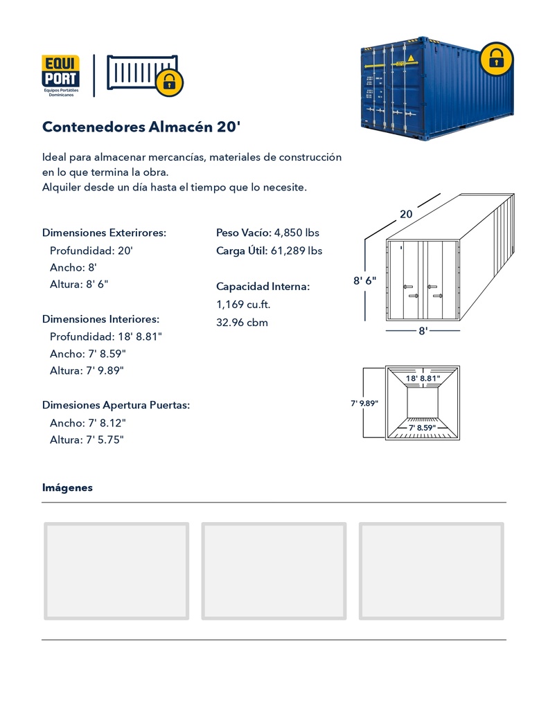 ALQUILER DE CONTENEDORES ALMACEN DE 20'